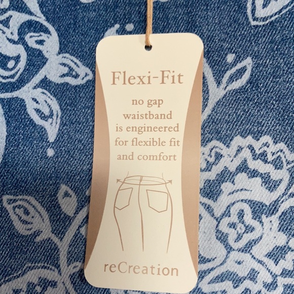 floral print raw hem jean denim short no gap waistband size 18 - Picture 5 of 17